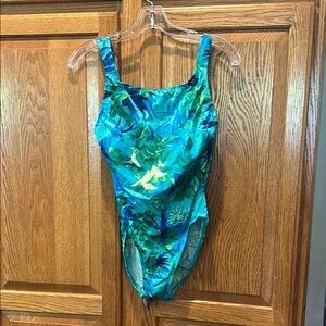 Tropical Blue  One Piece Swimsuit